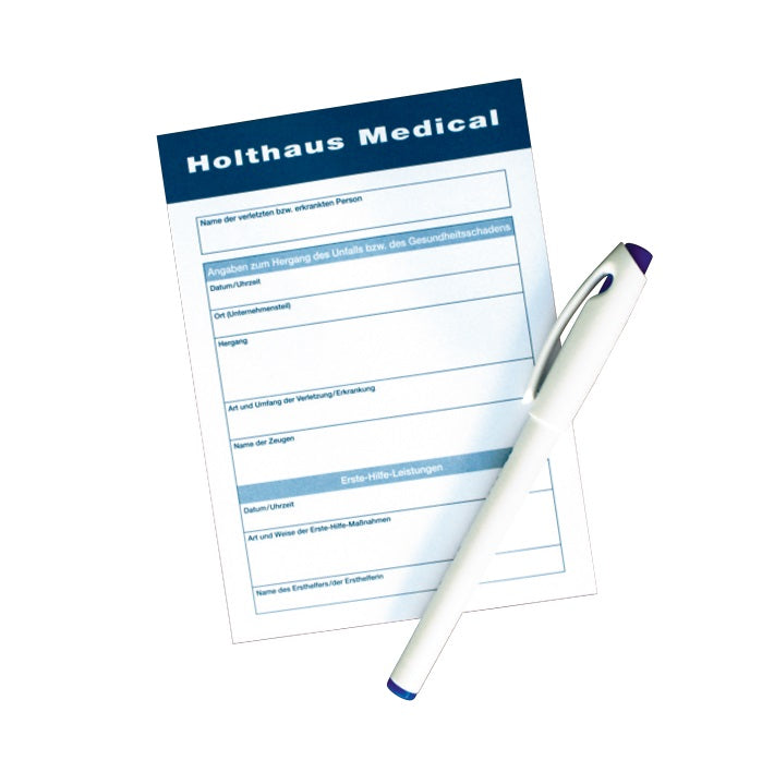 Meldeblock mit Stift